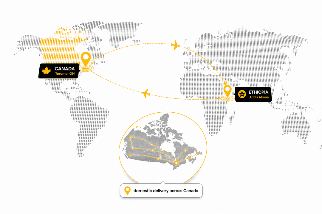Coverage area map showing service locations